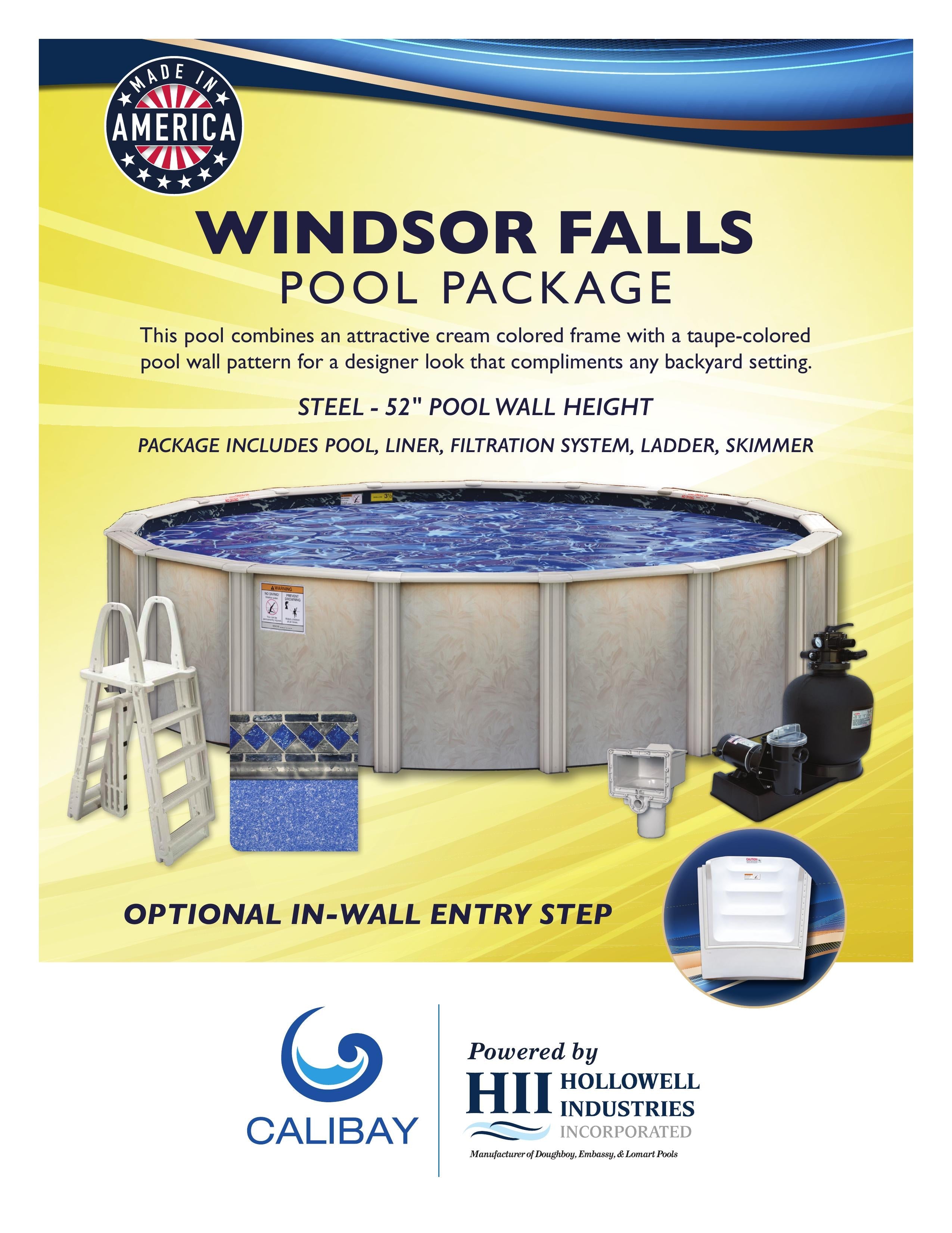 Windsor Falls Aboveground Pool With In-Wall Entry Step